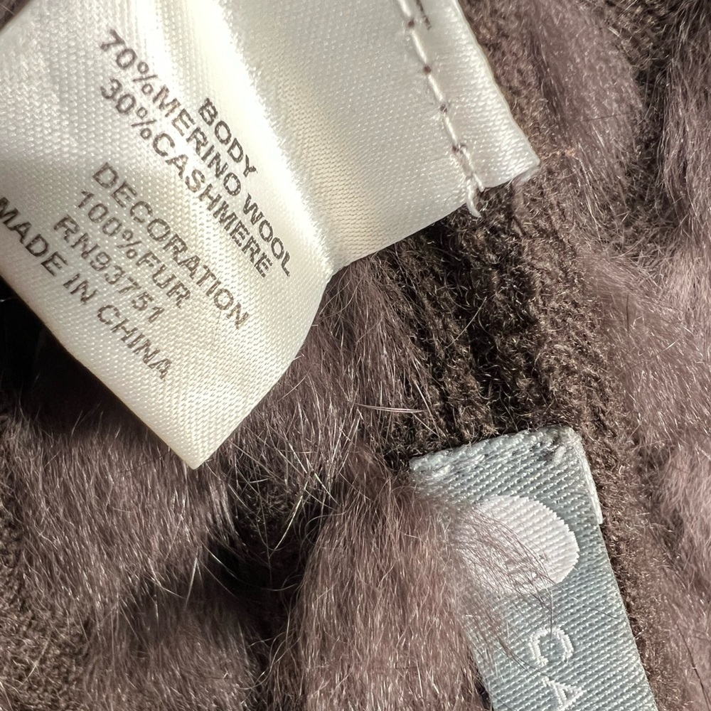 InCashmere Cashmere & Rabbit Fur Knit Shawl/Poncho One Size - Picture 7 of 8